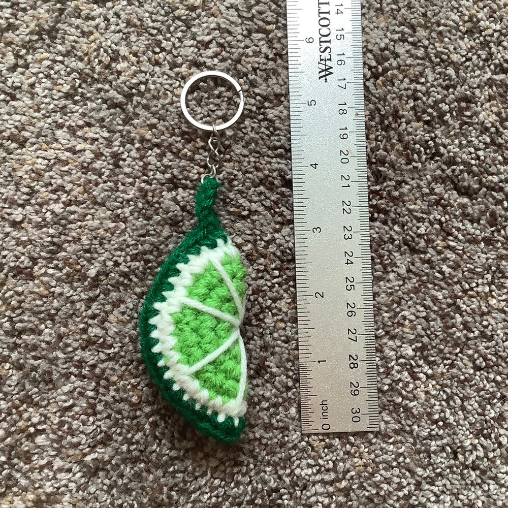 Crochet Lime Keychain - Picture 2 of 2